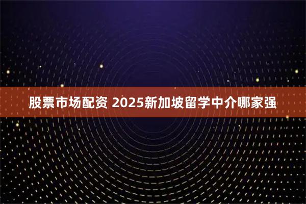 股票市场配资 2025新加坡留学中介哪家强